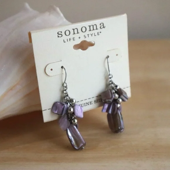 Sonoma Dangling Lilac Earrings NWTO - Picture 6 of 6